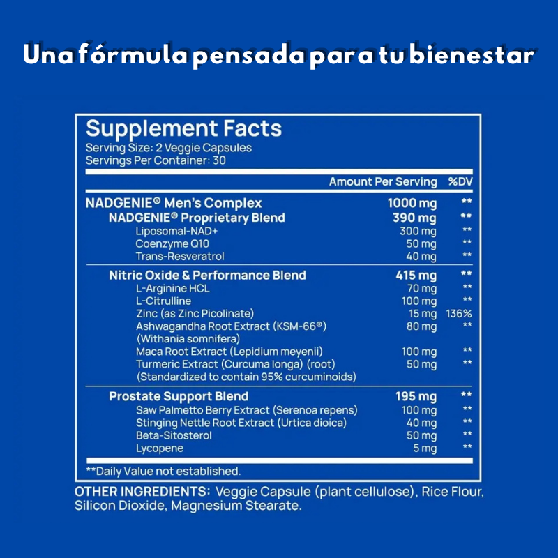 Vitalur™ NAD+ Men Complex | Energía, Enfoque y Rendimiento Diario