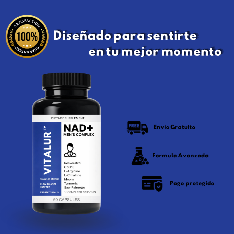 Vitalur™ NAD+ Men Complex | Energía, Enfoque y Rendimiento Diario